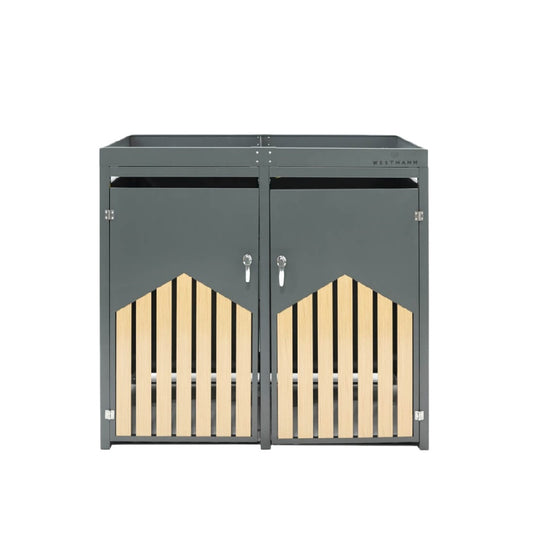 Storage Cabinet for Indoor Use in Metal and Wood - 90 x 50 x 80